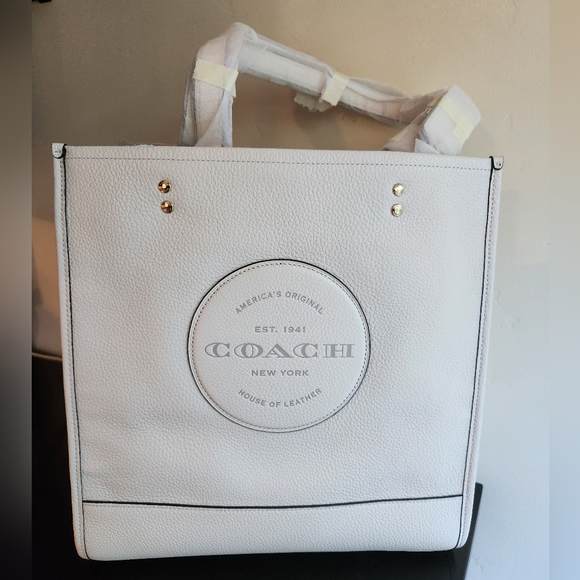 NWT Coach Dempsey Tote with Patch in Chalk - Picture 7 of 13